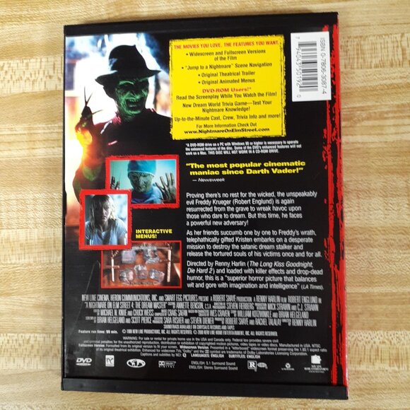 A Nightmare on Elm Street  4: Dream Master  1988 DVD Horror Slasher Wes Craven - Picture 2 of 5